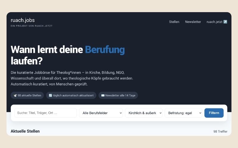 Thema: Jobbörse gestartet